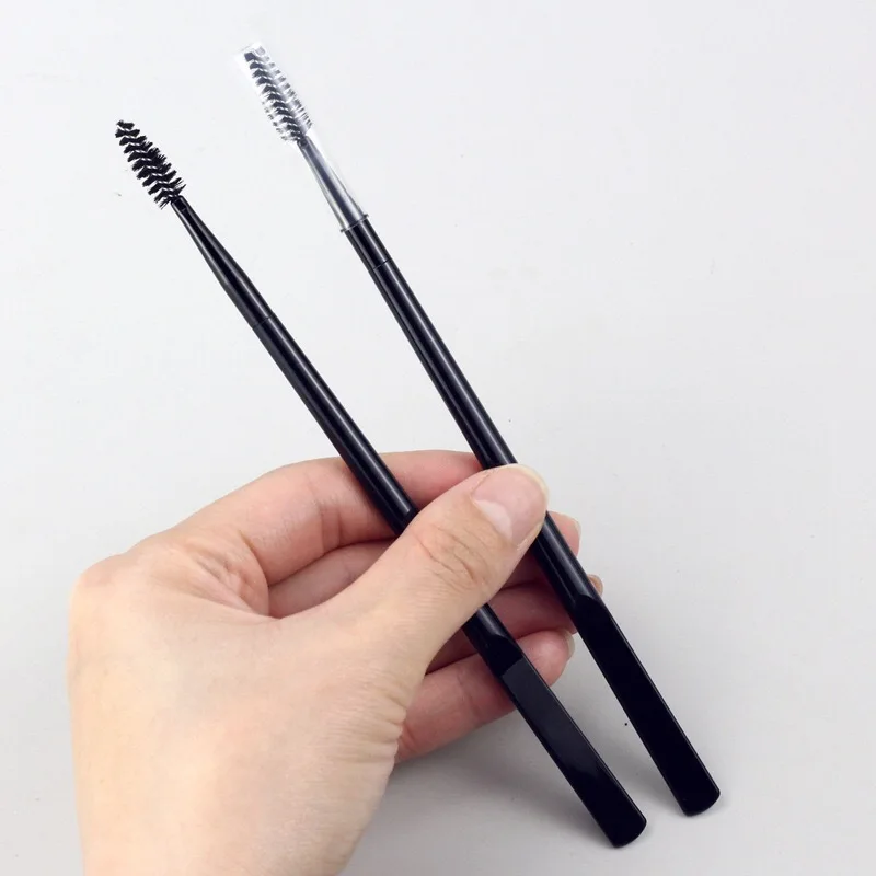 Ready to ship brow gel brush private label brow freeze spatula spoolie brush customized dual styling brow gel applicator