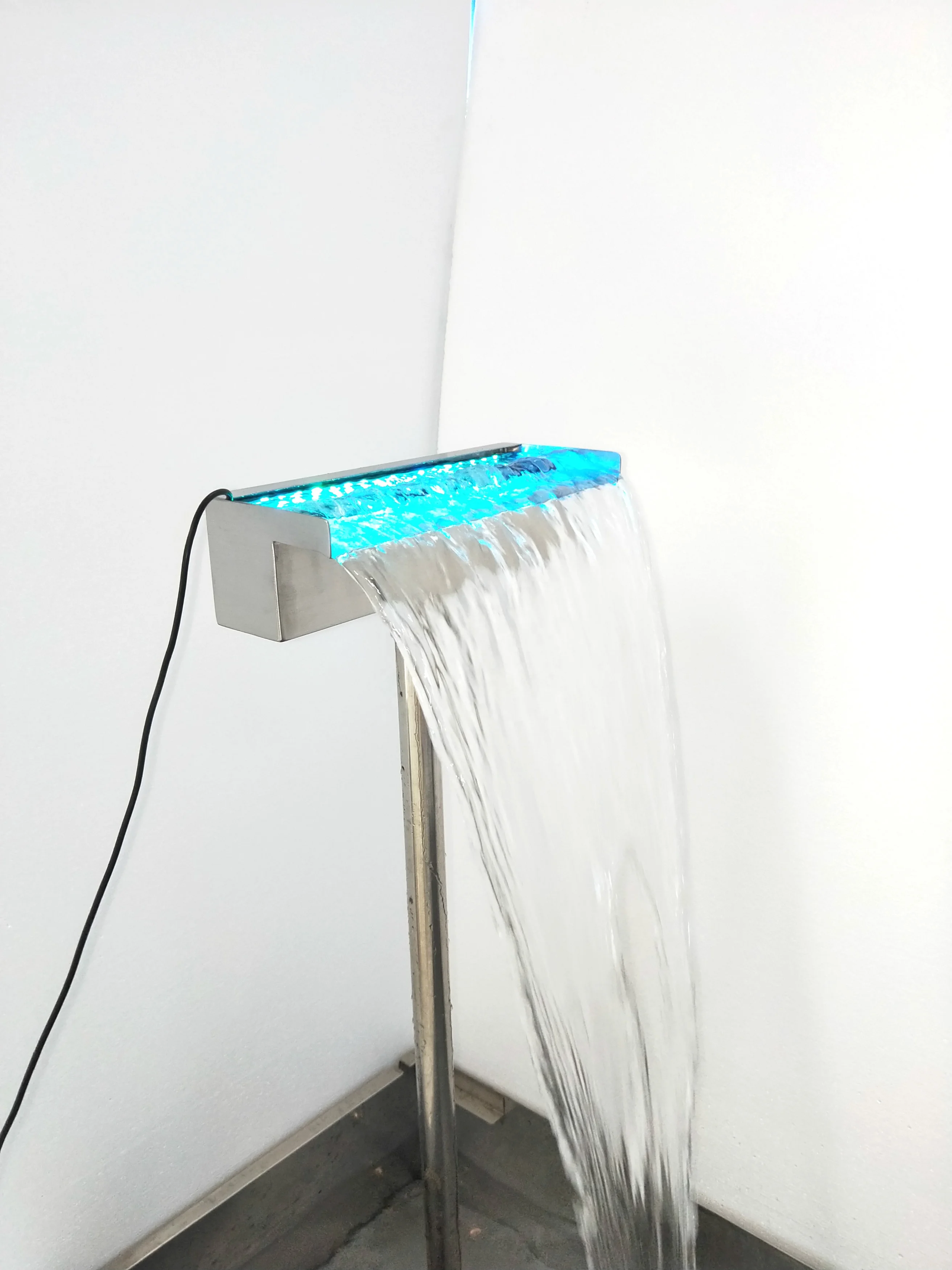 swimming pool decorative stainless steel water cascade indoor water blade wall waterfall pool outdoor fountain with light