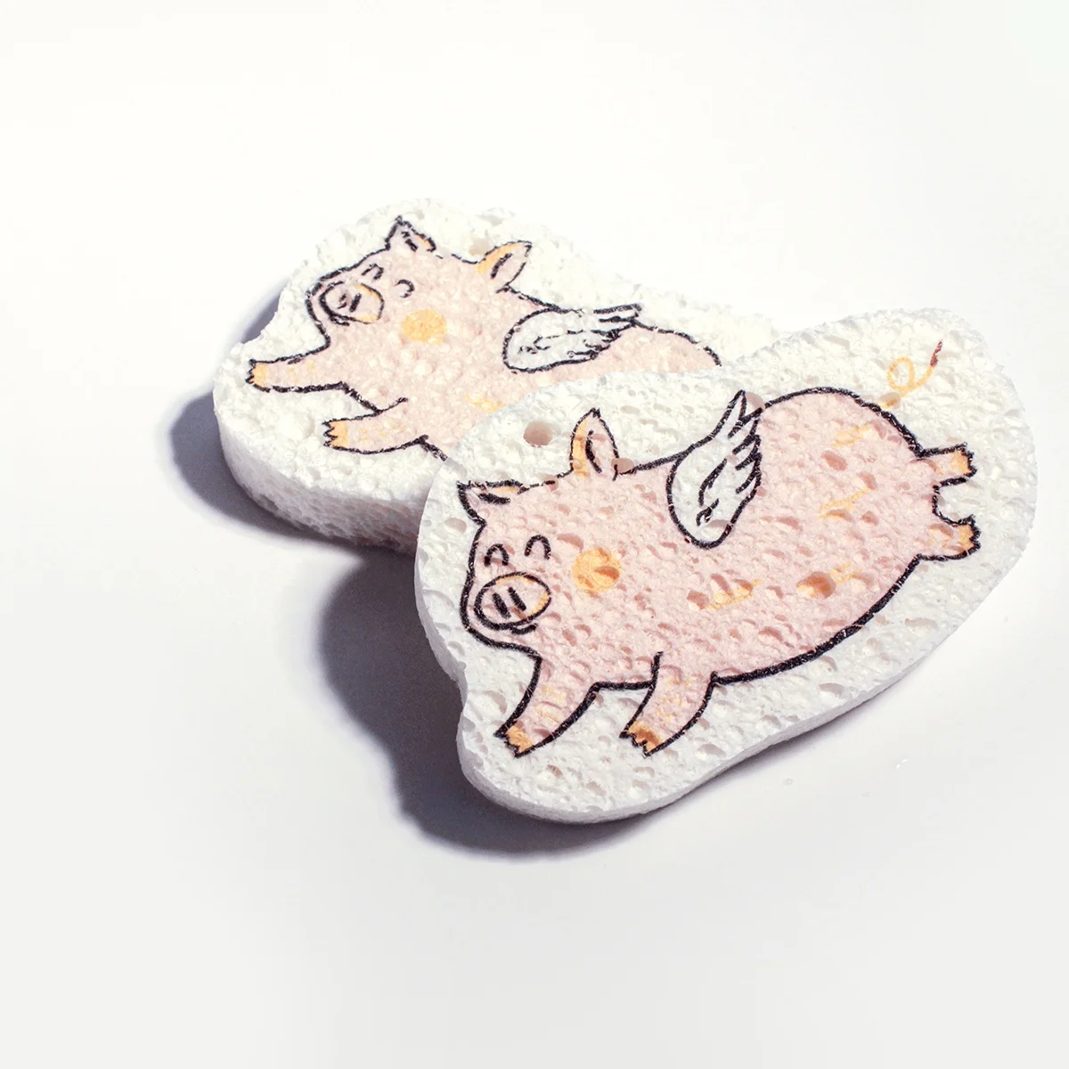 Inventory Clearance Lovely Tiger Reusable Biodegradable Dishwashing Natural Luffa Compressed Cellulose Cleansing Sponge