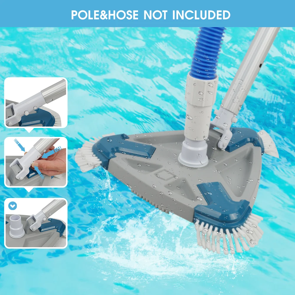 BN Swimming Pool Supplier Flexible Triangular Vacuum Cleaner Brush Head for above ground pool