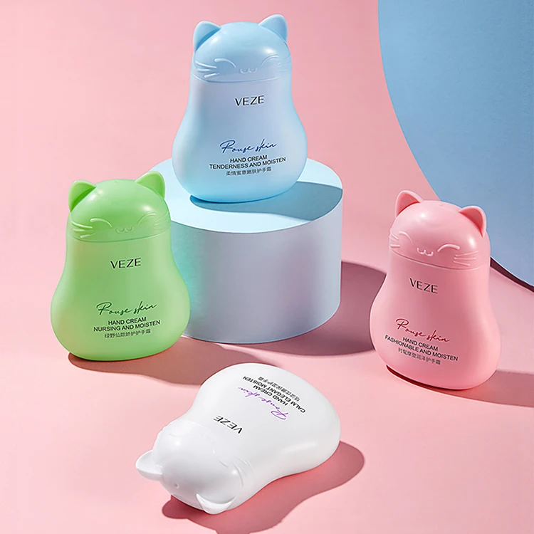VEZE Hand Cream Lotion Cute Cat Moisturizing Anti Dry Crack Fragrance Brightening Whitening Hand Cream Skin Care Product