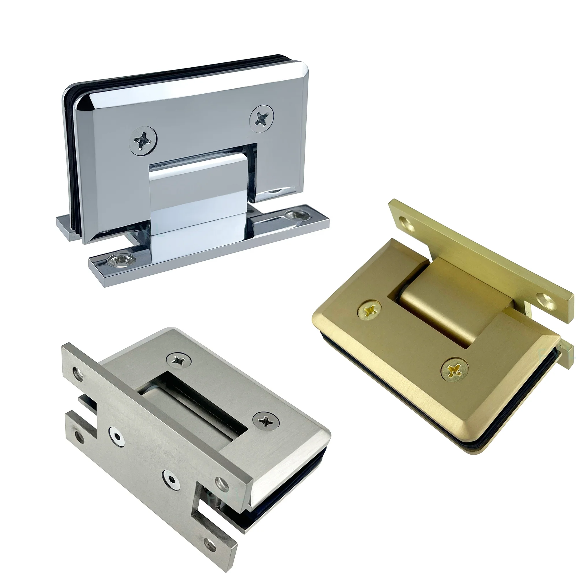 wall to glass brass glass shower hinges electroplate Finish brass shower hinge for Shower room glass