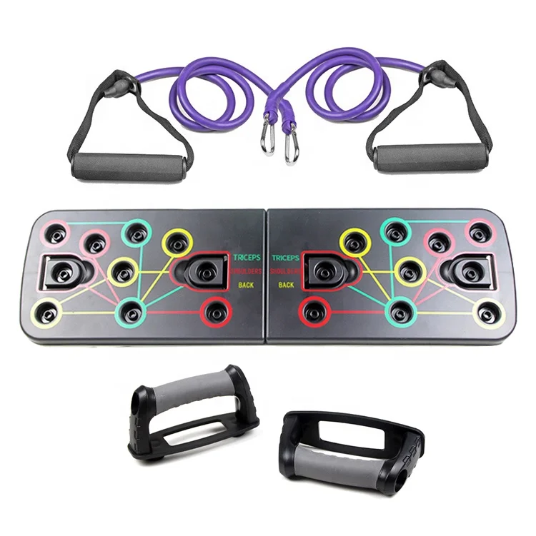 Complete Pushup Board Training Detachable Push Up Board with Elastic Tube Band
