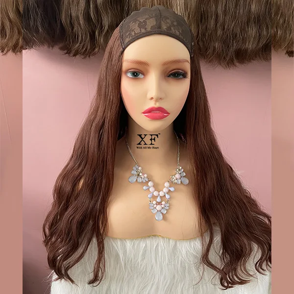 RED Color Available 100% European Human Hair Hat Fall Wigs With The Factory Prices