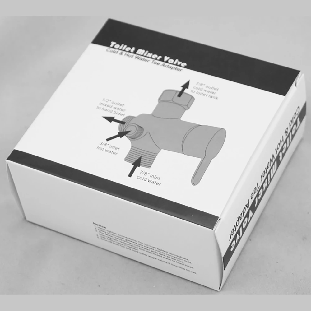 High Quality Usa Standard Shower Shattaf Bidet Brass Tee Adapter Hot And Cold Water Mixing Valve