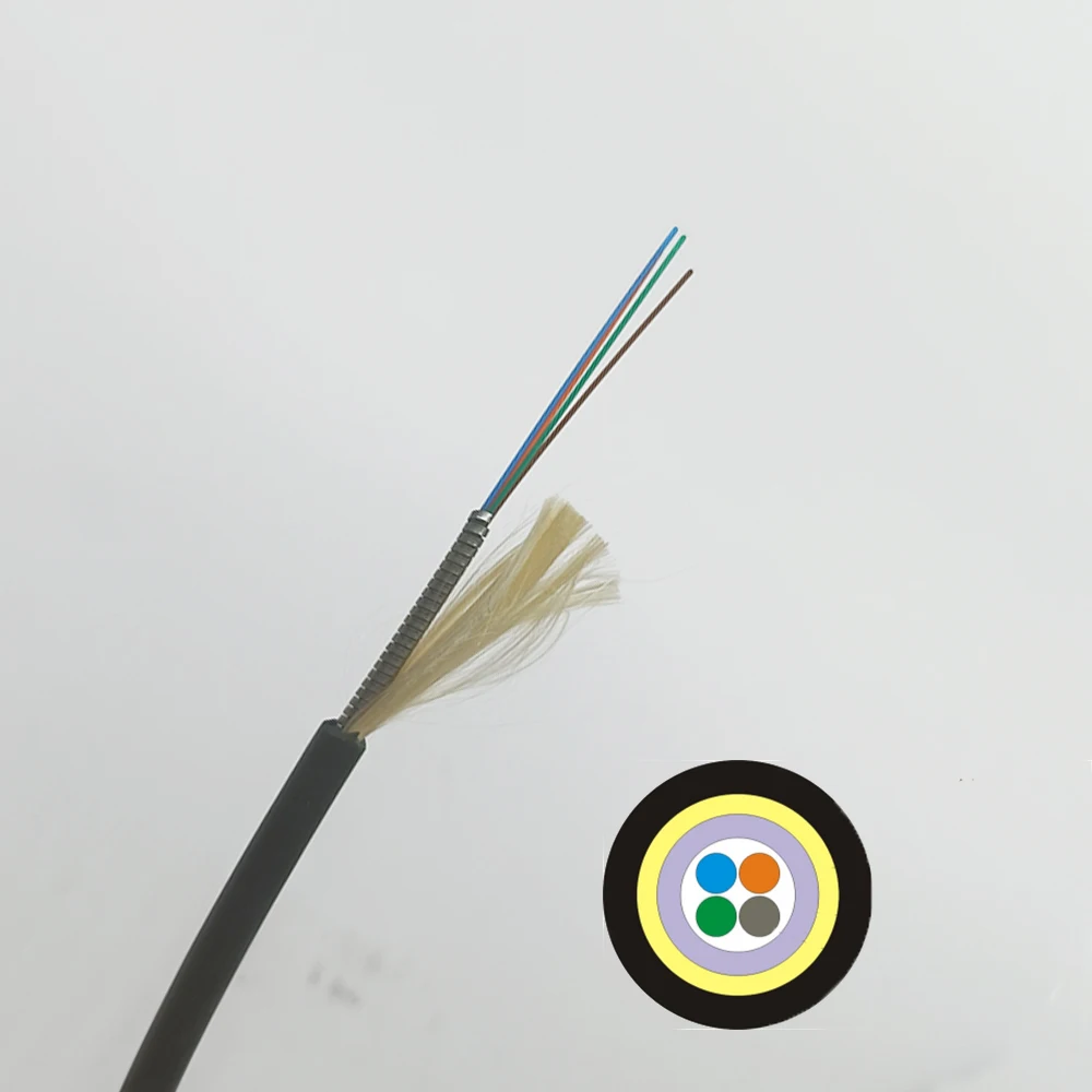 Indoor Simplex Armored Cable De Fibra Optica Cable Spiral Armored 2 4 6 8 12 Core 657A Fiber Cable
