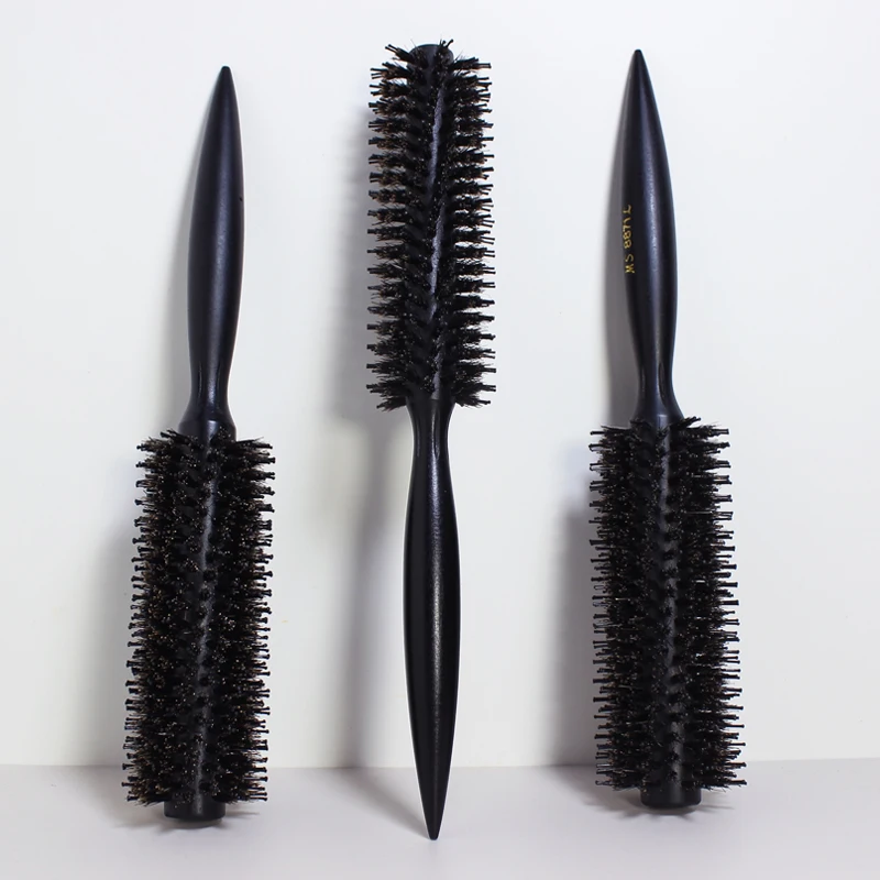 new product ideas 2023 Wholesale Salon Custom Bristle nylon teeth Lotus wooden comb Brush curly wooden round hair brush tool