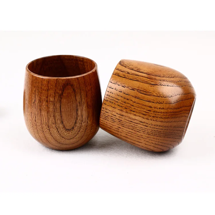 New arrival seller Japanese wooden sake cups primitive handmade wooden drinking mug water tea cup breakfast milk juicefor home
