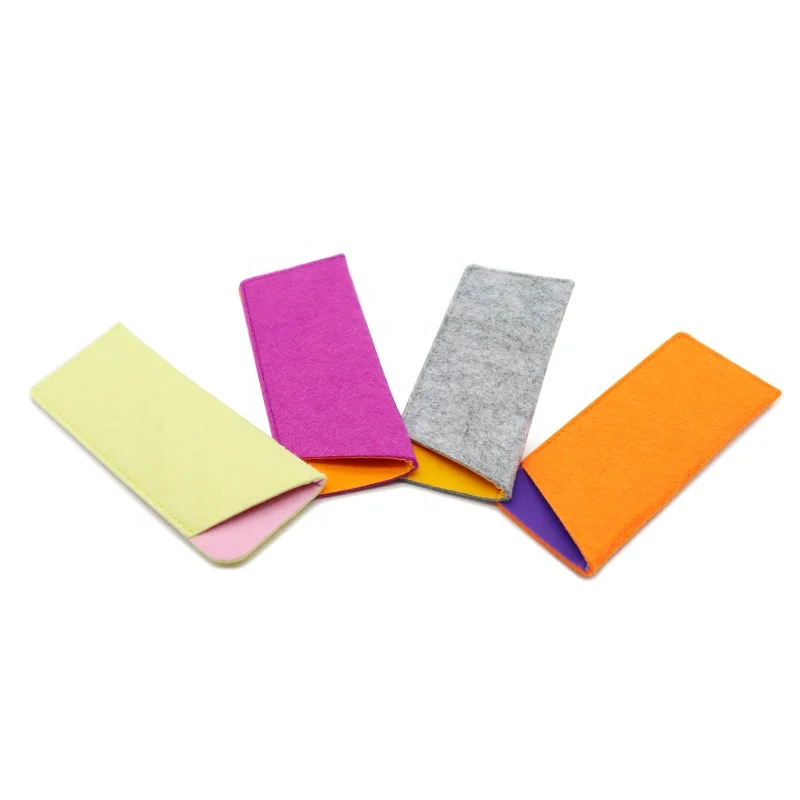 Wholesale Eco Friendly RPET Pochette Lunette Portable Recycled Felt Eyeglasses Case Reading Optical Glasses Pouch