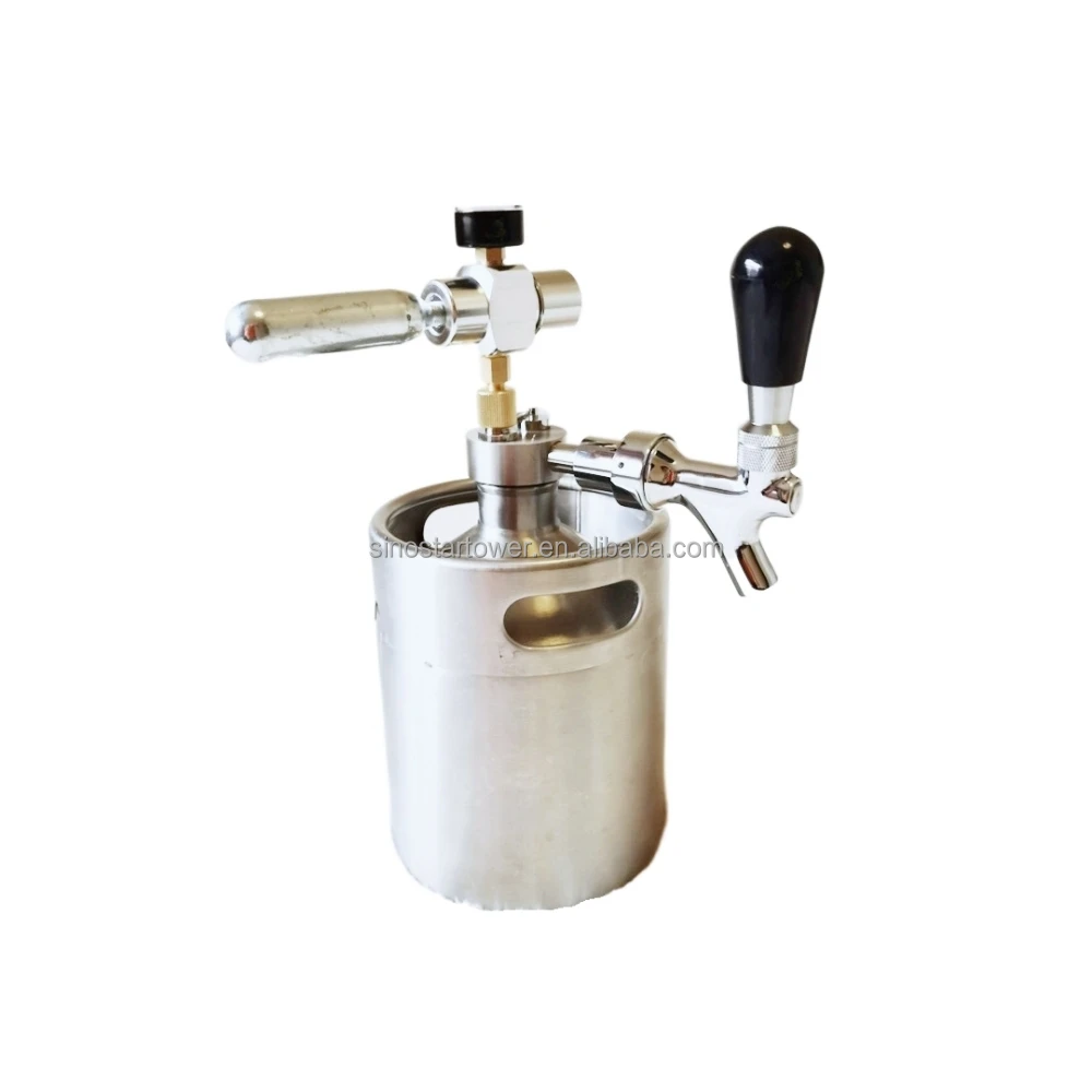 ALLIN Wholesale 304 Stainless Steel Home Use Bar 3.6L Single Wall Draft Beer Keg Mini Growler