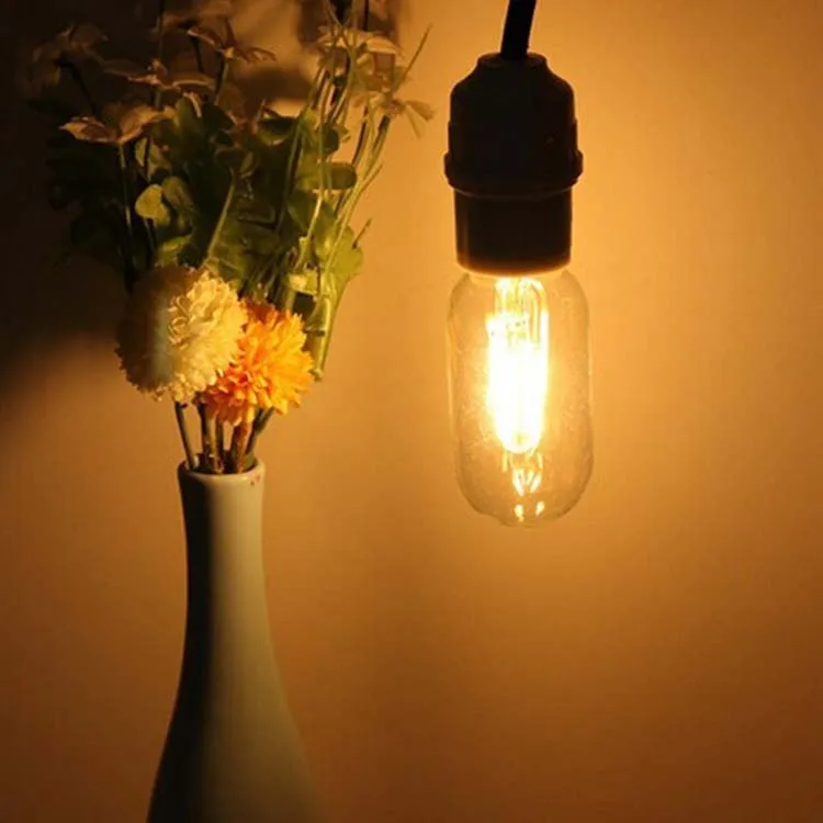 Vintage Style Small Tube Amber Edison Bulb T45 E26 E27 B22 LED Spiral LED Light Bulb CE RoHS