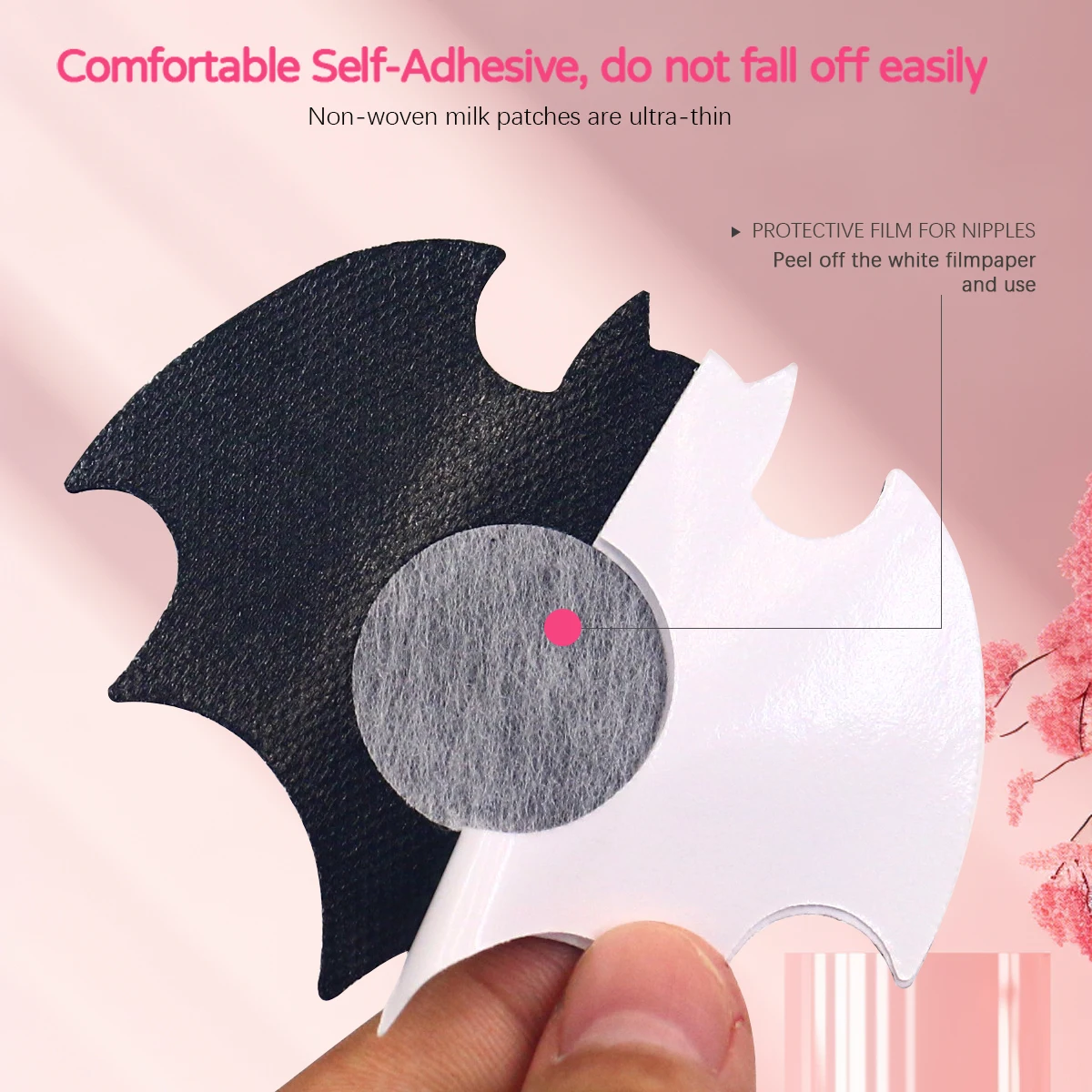 Wholesale Bat Sexy Breast Nipple Pasties Sticker Disposable Black Glitter Pasties Cover for Rave Intimates Accessories