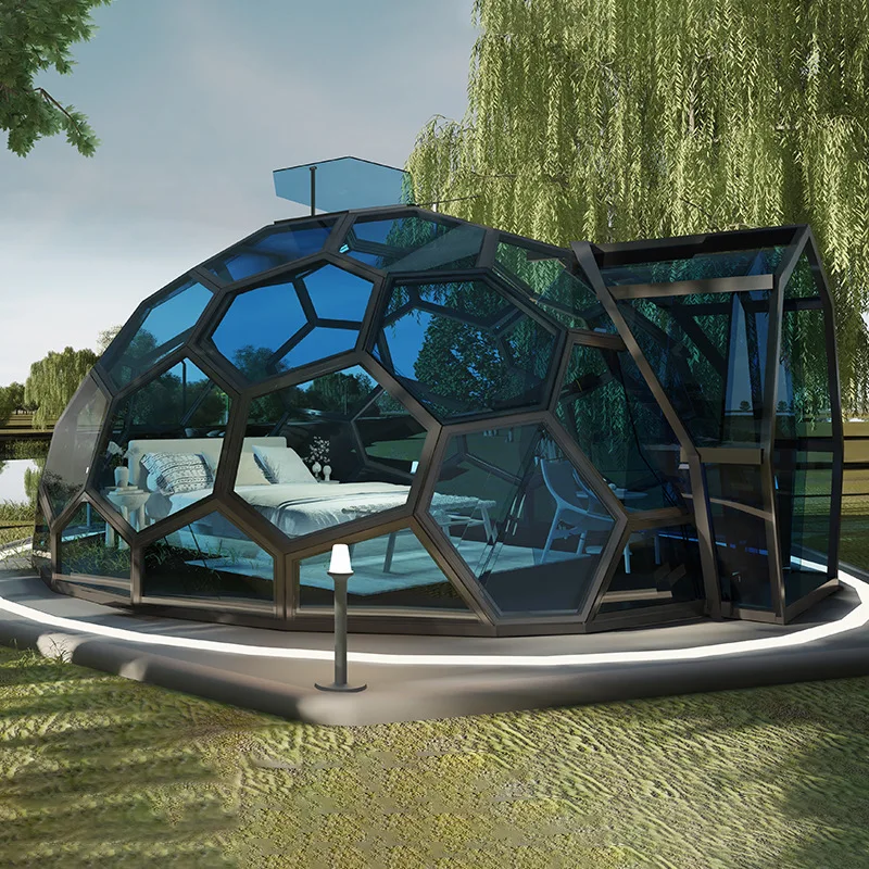 Заводская изготовленная на заказ ветроустойчивость зимний дом глэмпинг геодезическое стекло PC иглу купол палатка
