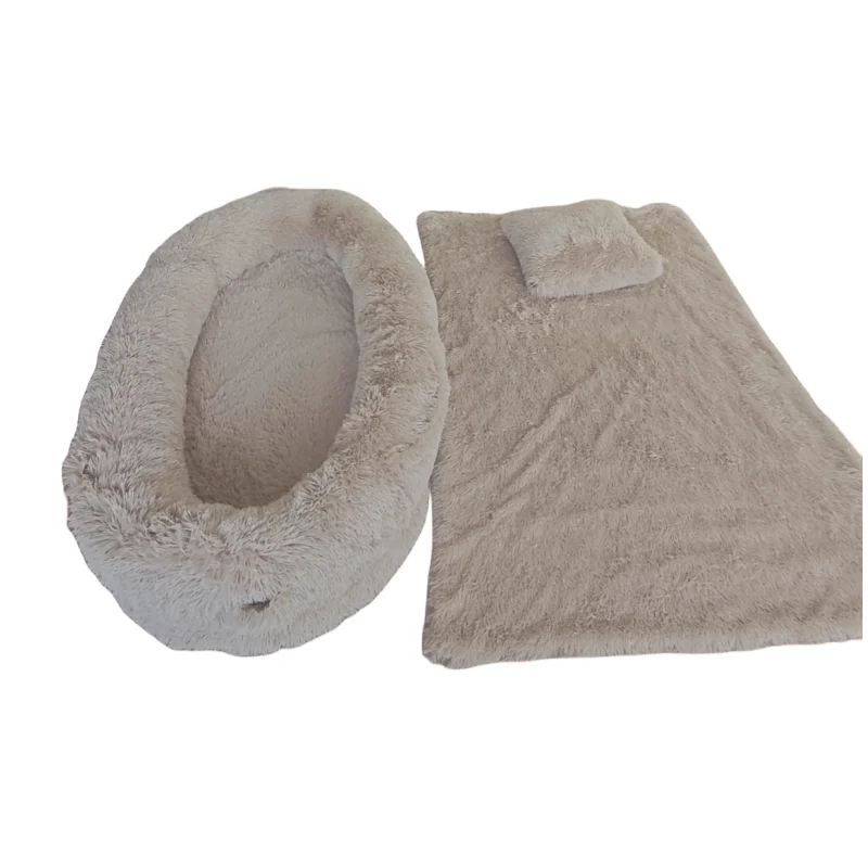 luxury cute dog bed giant human luxurious faux fur winter warm nap nest beanbag oversize humansized inflatable human dog bed