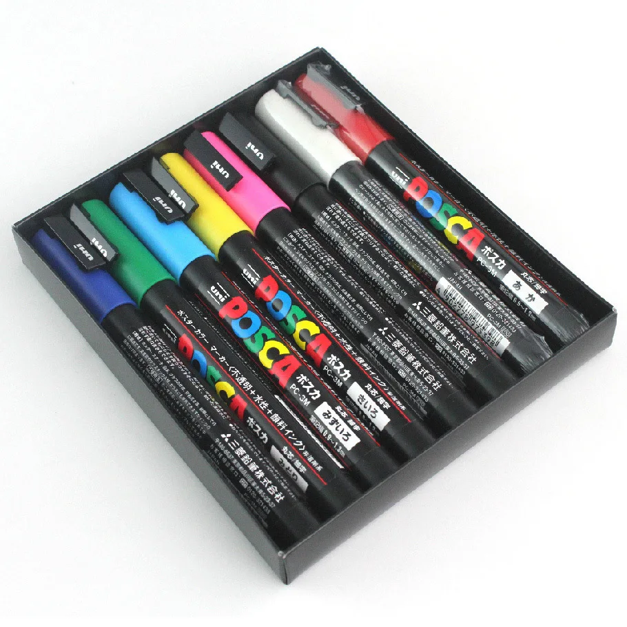 Paint Fine Point 0.9-1.3 mm 8 Colors Available Art 1pc Uni Ball Posca PC-3M/5M Marker Pen