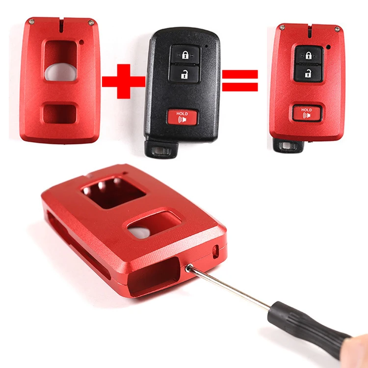 High Quality Auto Accessories Car Aluminum Ally Protect Car Key Case Cover Shell for Tacoma C-HR IZOA 3 Keys Car Key Protector