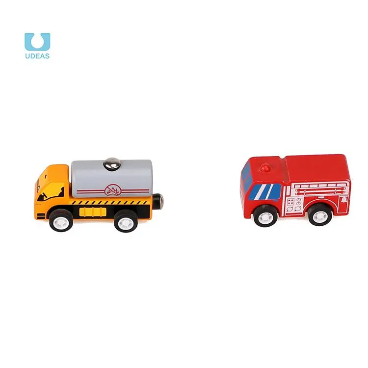 UDEAS Mini 7pcs Wooden Cars Model Toy Montessori Wooden Education Vehicle Toys Simulation Cars