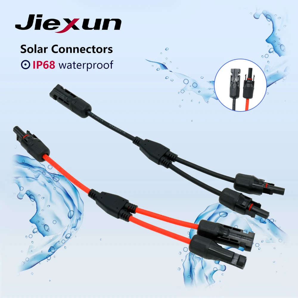 Пара солнечных удлинительных кабелей типа Y с разъемами 1000 В/30 А