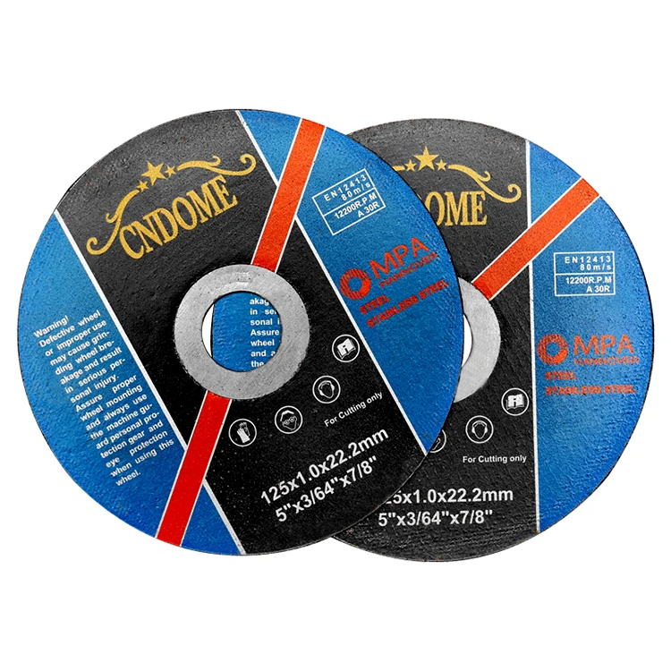 Flat shape super thin 5 inch en12413 standard abrasive tool angle grinder xtra power cutting disc for metal and stainless steel
