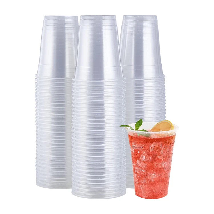 100% biodegradable disposable 7 10 12 16 oz clear PLA cold cup beer milk tea coffee pla cup