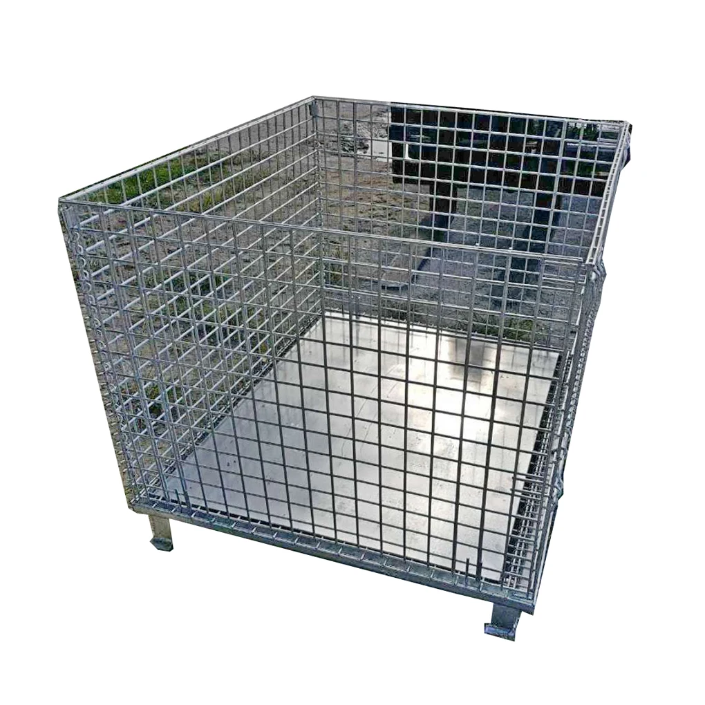 Оцинкованная Складная прочная металлическая клетка для хранения/контейнер для поддонов, используемый для склада
