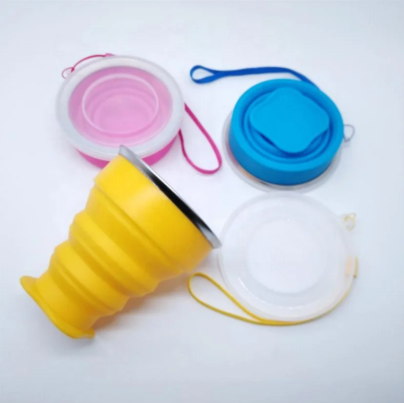 Silicone folding water cup new outdoor practical 190ml coffee cup