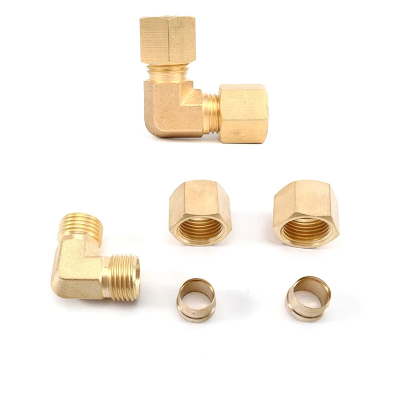 OEM Brass pipe fittings 90 degree Male union elbow compression fittings