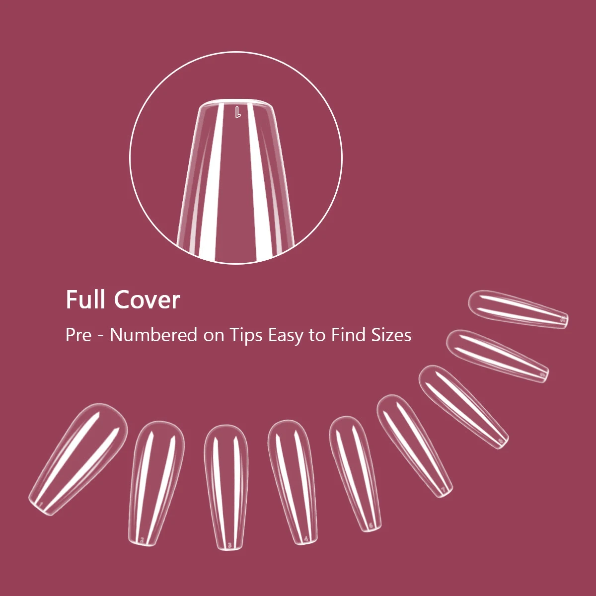 Salon effect moderate thickness easy to shape cut full cover acrylic soft gel nail tips