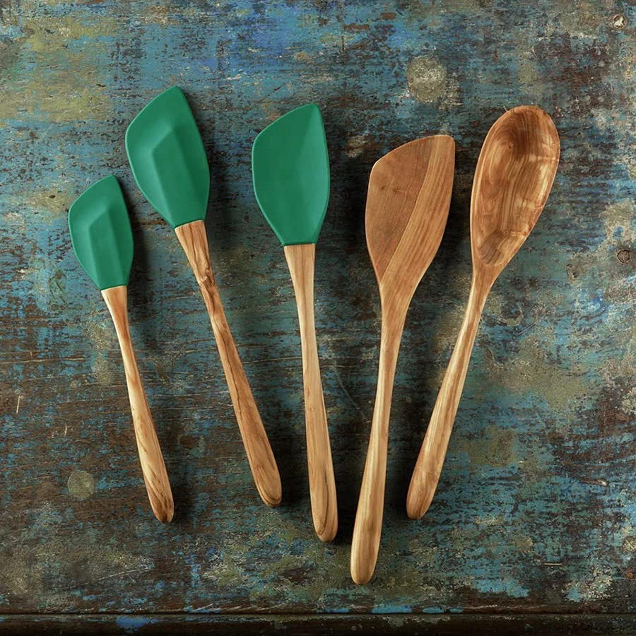 Wholesale custom olive wood cooking utensils turner wooden kitchen spatula