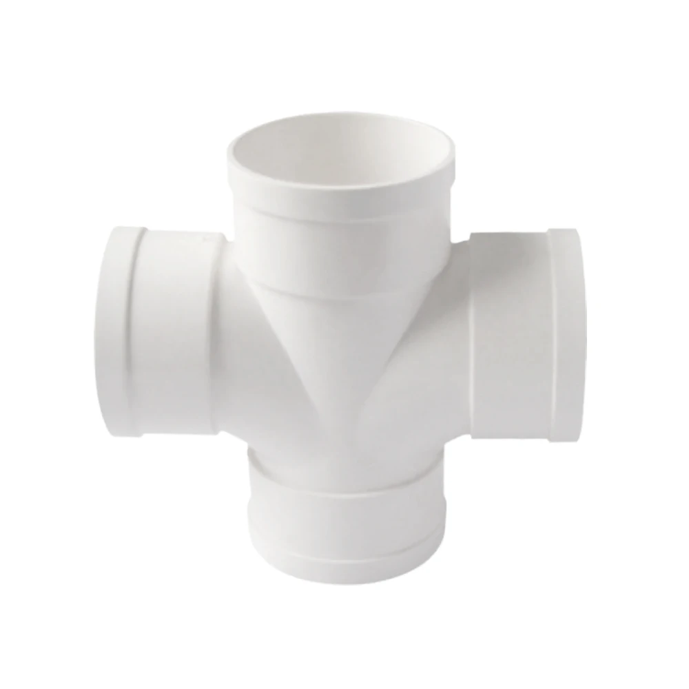 Reasonable price plastic GB/T 5836.1-2006 equal pvc pipe fittings cross