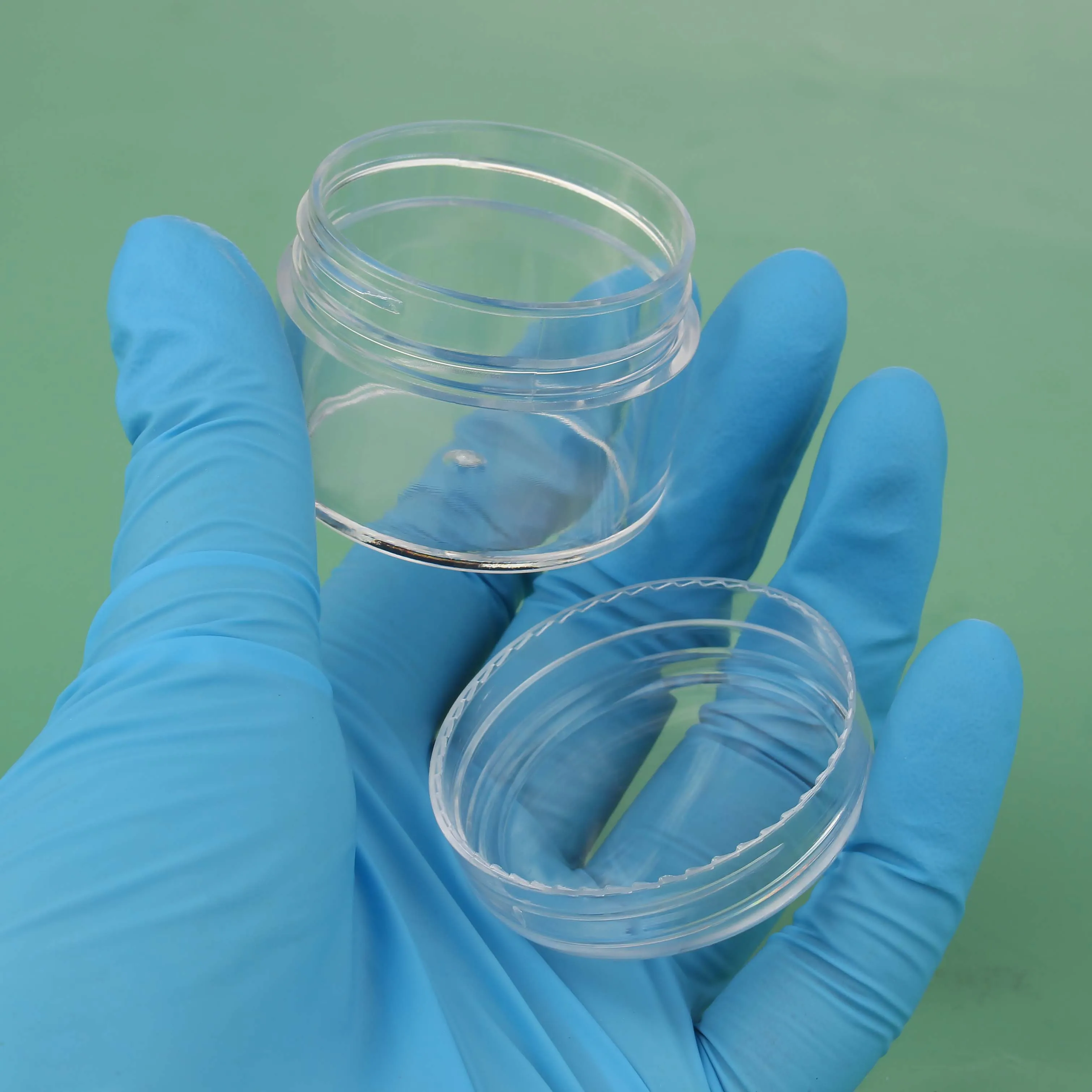 6pcs Empty Plastic Round 20g clear jar 0.66oz Nail Glitter pot container for refill cosmetics packing bottle storage box