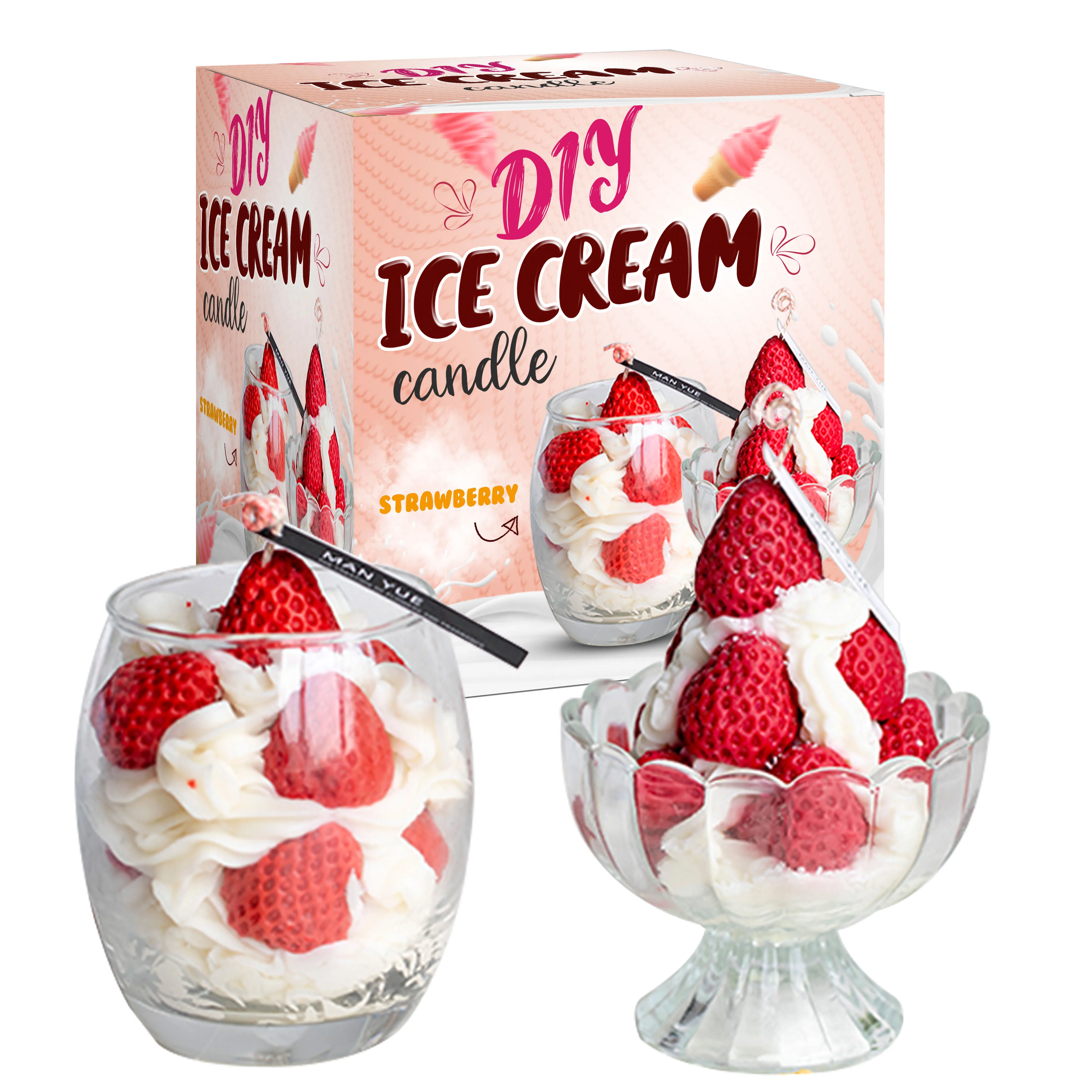 diy ice cream cute soy Wax  Candle Making Kit diy candle