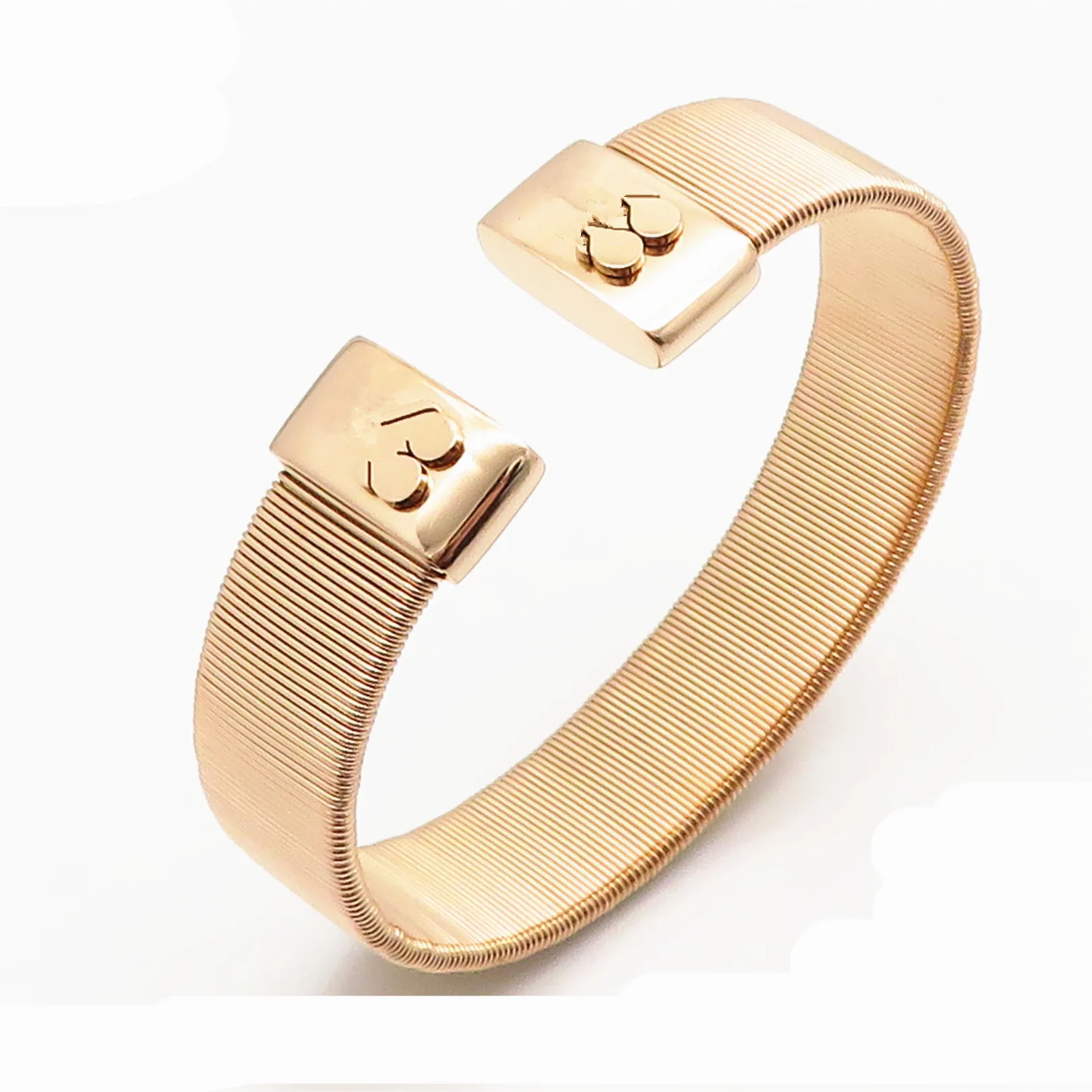 ask for bear catalog rose gold Bear fashion Women Stainless Steel Women Jewelry Gift Bangle  bracelet Round Beads