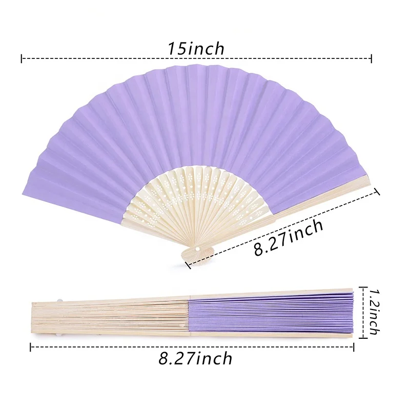 Held Paper Fans Handheld Folded Fan for Church Wedding Gift Party Favors DIY Decoration Bamboo Folding Fans