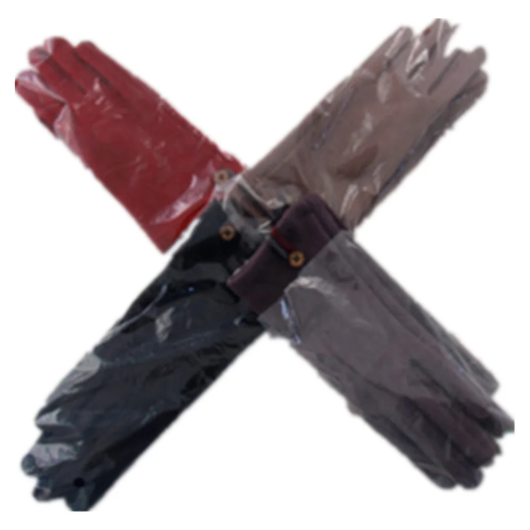 Winter Soft Warm Women Suede Gloves Full Finger With Cuff Trim Cuff Outdoor  Protective lady Gloves