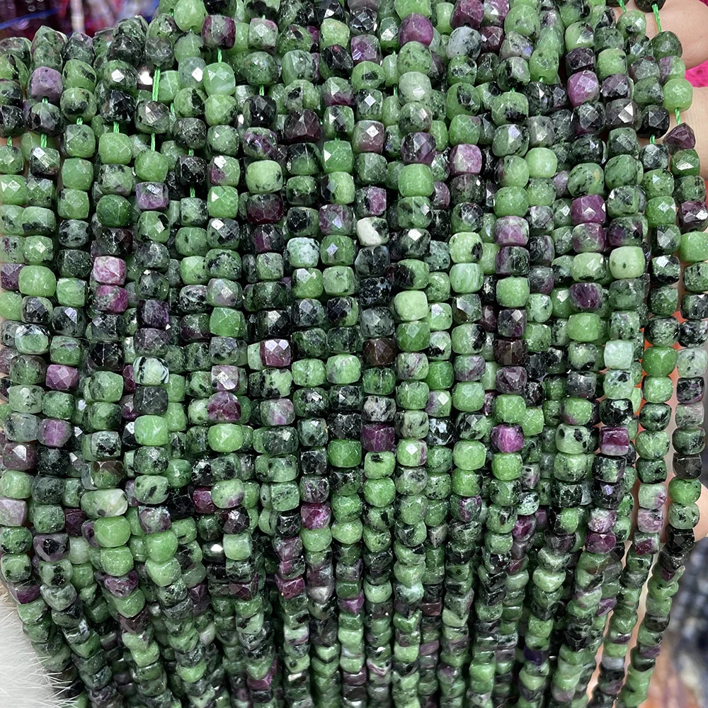 Wholesale High Quality Natural Semi-precious Stone Beads 4x4mm Square Faceted Amazonite Cube Beads For Jewelry Making (AB2129)