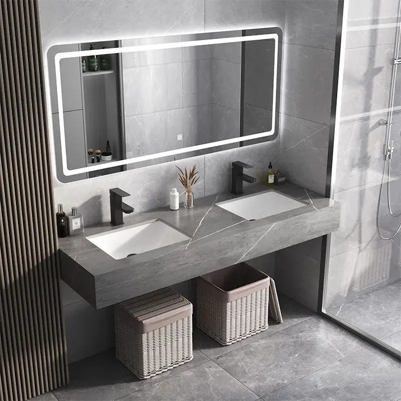 Solid Surface Wash Hand Basin White Artificial Sintered Stone Bathroom Stone Wash Basin Countertop