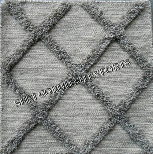 Wholesale Nordic Modern Design Rectangular Shape 100% Wool Shaggy Living Room Carpets