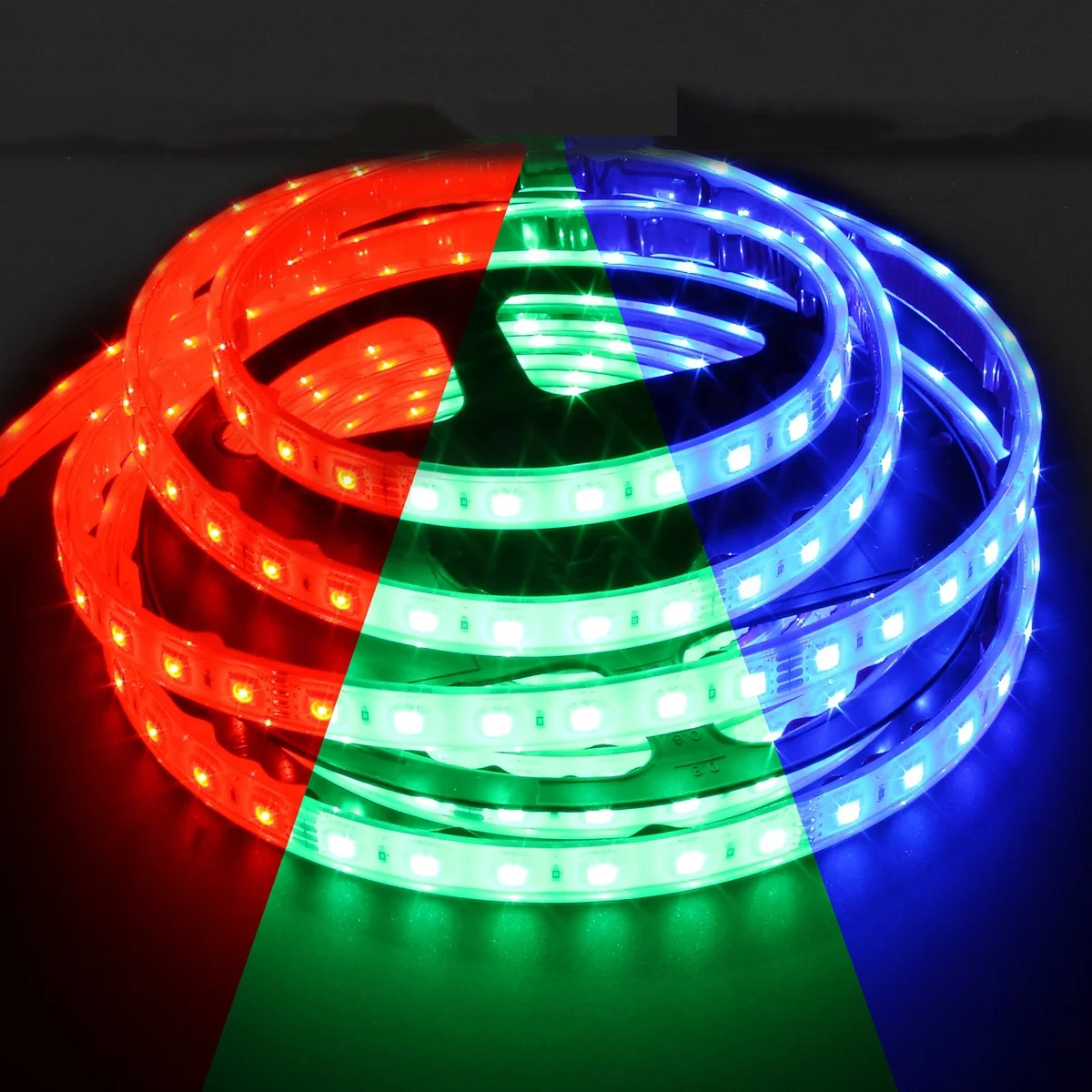 Custom Waterproof 24v Smd5050 60Led 10mm 14.4W 100mm Cuttable RGB IP54 IP65 IP66 IP67 IP68 Silicone Enclosure Led Light Strip