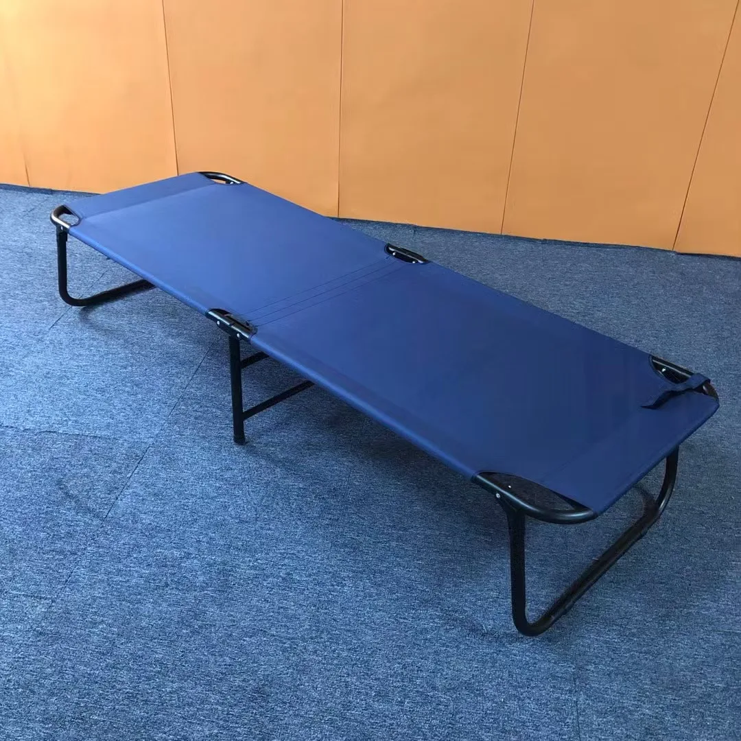 Furniture manufacturer Modern Folding Two-Fold portable Comfortable Metal frame high quality canvas bed suitable for home school