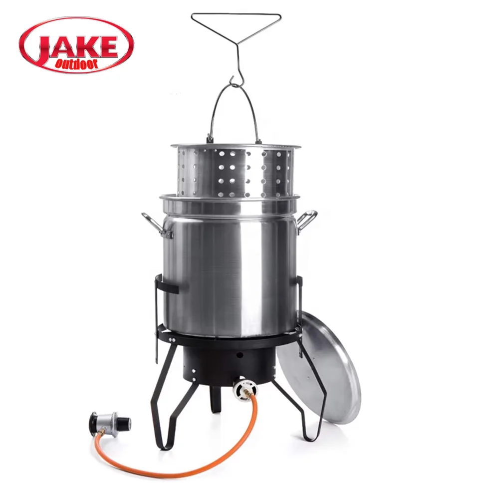 Outdoor Turkey Fryer Burner Aluminum Stock Pot for and Crawfish Boiler
