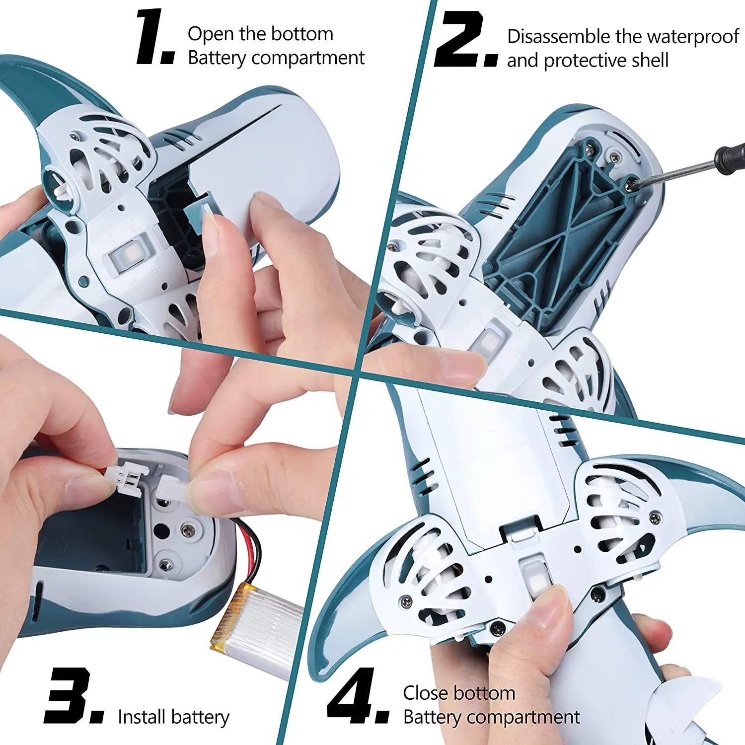 NK Toy RC Whale Shark Toys 2.4GHz Fish Boat Electric Animal Water Toy for Swimming Pool Lake Remote Control Shark Boat