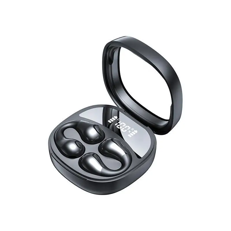 Clip-on Wireless Bone Conduction Headphones Headset Audio Equipment Open Ear Sports Stereo Ear Clip With Mic Earbuds