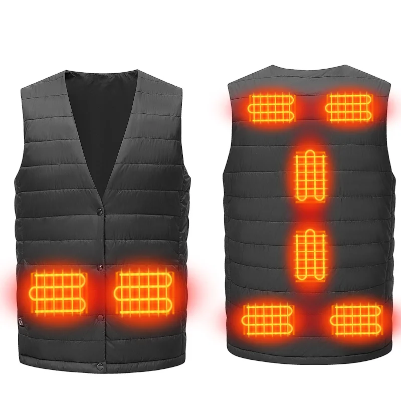Carbon fiber adjustable temperature V-neck inside wear smart full body self-heating vest business casual inside vest