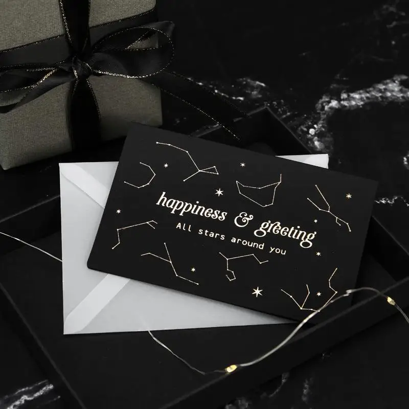 Custom gold foil printing logo luxury pearl paper invitation Envelopes Love letter envelope with card printing
