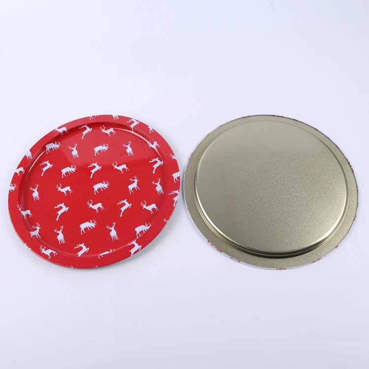 Wholesale round tin food tray fruit printed food tin tray