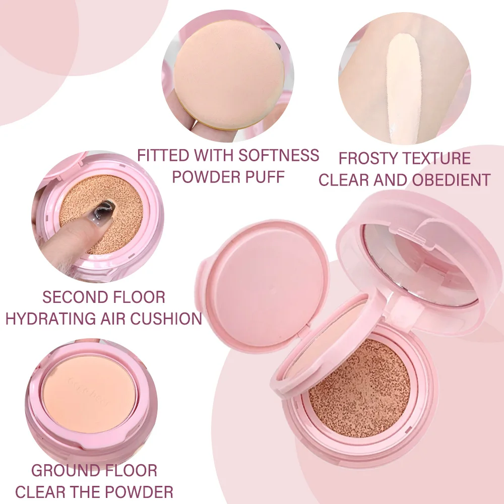Hot selling Gege Bear Air Double Cushion Foundation Powder Base BB cream and Oil control powder 2 in 1 makeup