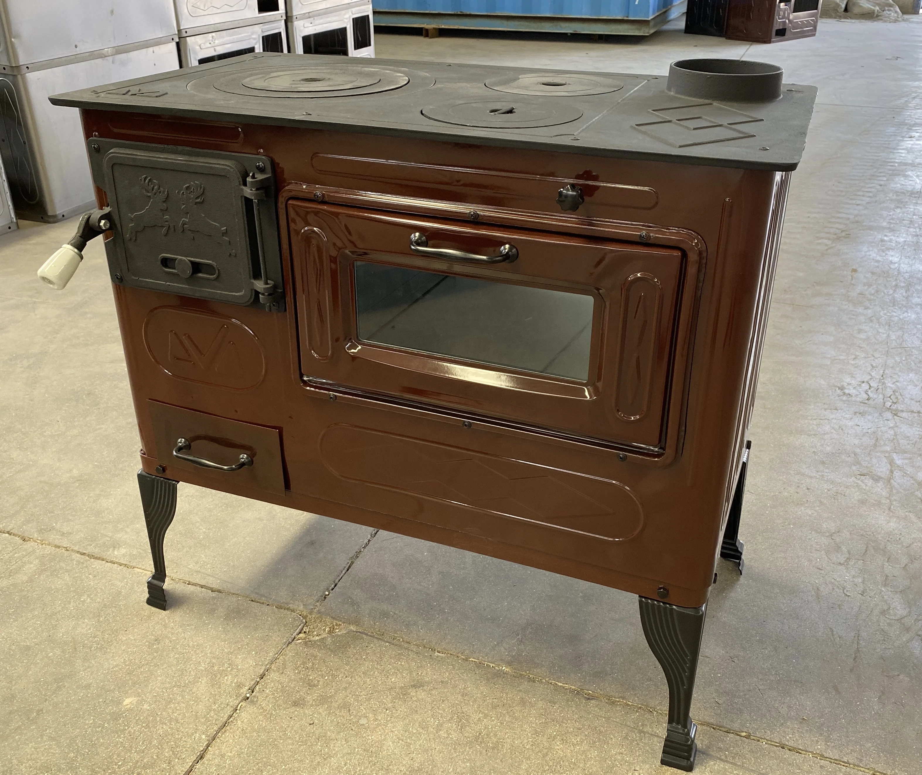 
Large Cast iron wood burning Stoves with oven for cooking 