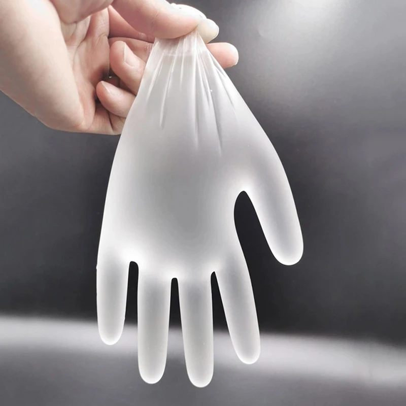 Food Grade Waterproof Transparent Powder Free Vinyl Gloves for Household Cleaning