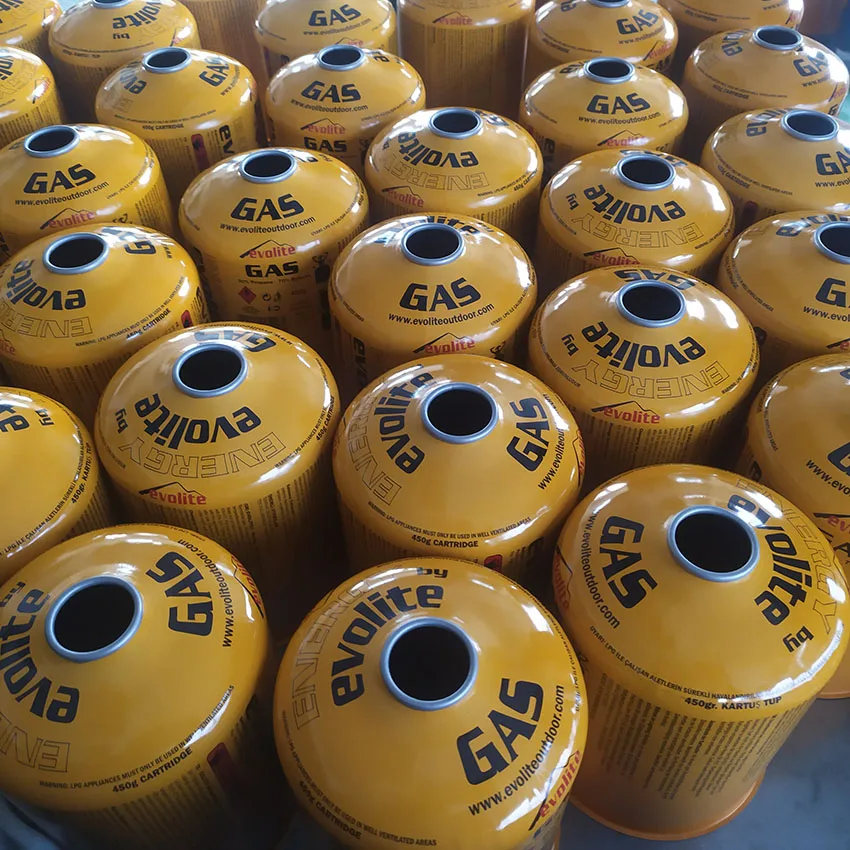 China 230g Disposable Screw Valve Filling Butane /lpg Gas Cartridge For Camping